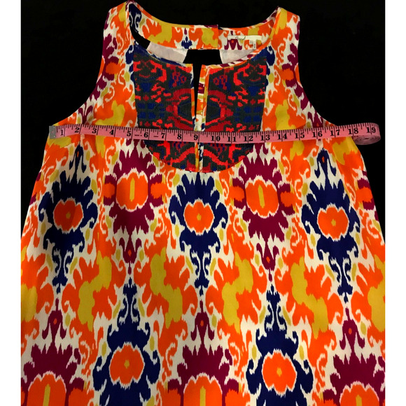 Anthropologie Floreat Kaleidoscope Print Silk Sequin Shift Dress - Size 10 - Picture 7 of 12